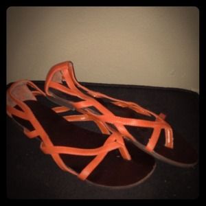 🚫SOLD!!  Cute Orange & Brown Sandals!