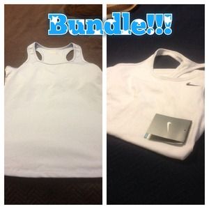 Baby blue and white exercise tanks!!