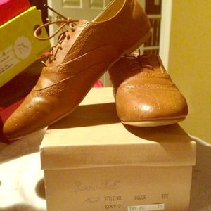 Tan oxfords