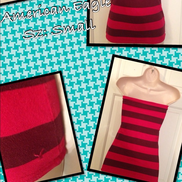 🔻Reduced🔻🔥Tag less Red & Maroon Striped Halter - Picture 2 of 2