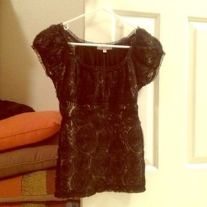 Black rose baby doll top