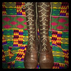 *Bundled* Victorian style tall brown boots