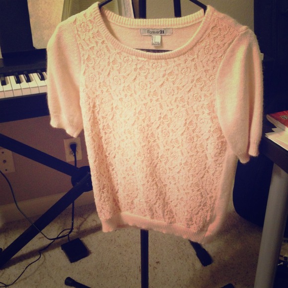 Floral lace sweater shirt