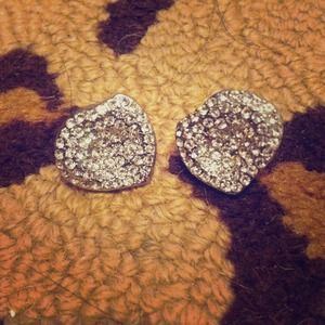 Rhinestone covered stud earrings