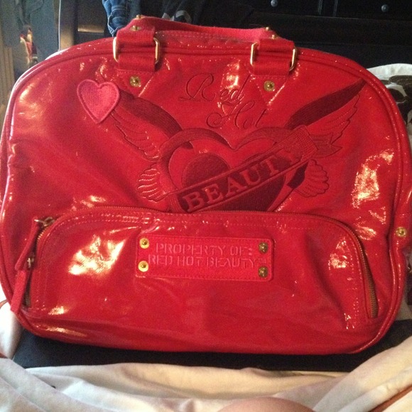 Red patent leather bag