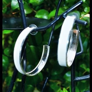 White Hoop Earrings