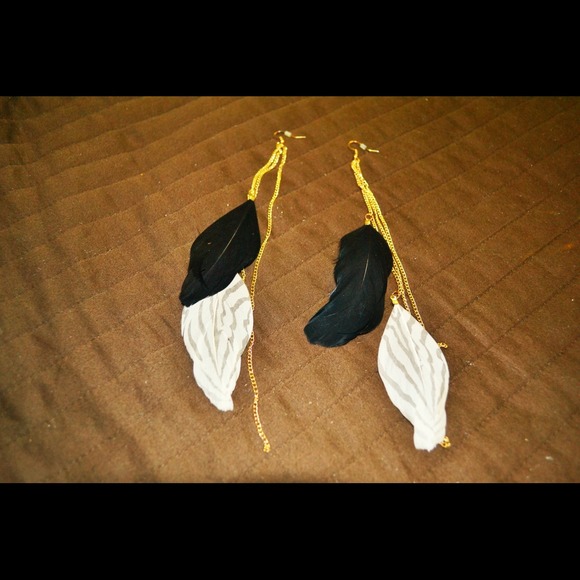 Feather Drop Earrings