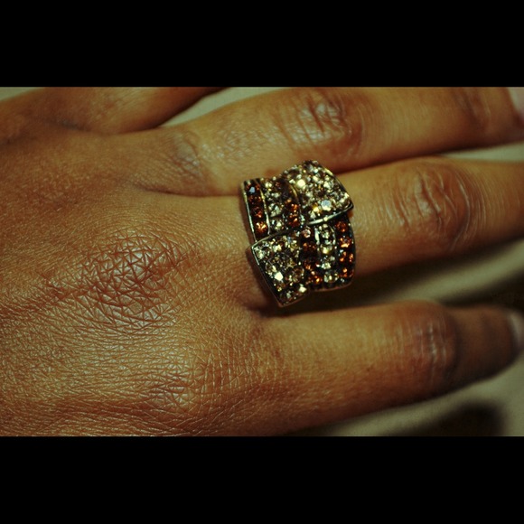 Brown and Gold Stones Fashion Ring
