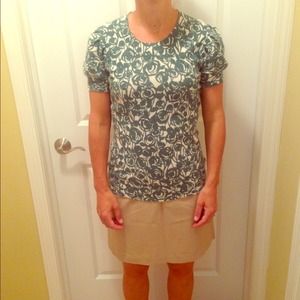 Green rose print sweater from banana republic