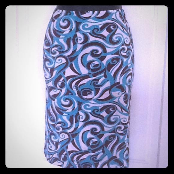 💙Teal & Brown Print Skirt