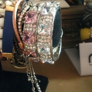 Cubic zirconia bracelets.