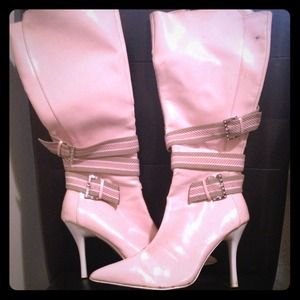 Powder Pink Knee-length Boots