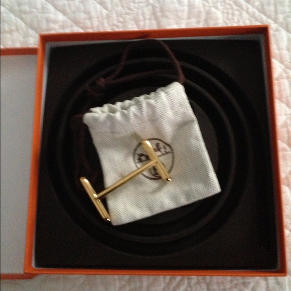 💯% Authentic Hermes brushed gold Buckle.