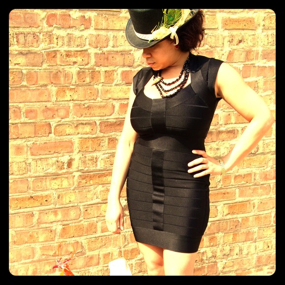 New sexy LBD bandage black French connection dress