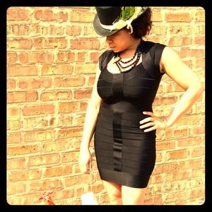 New sexy LBD bandage black French connection dress