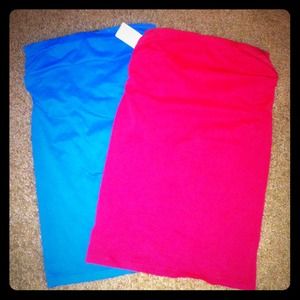 Pink/Blue tube tops -brand new