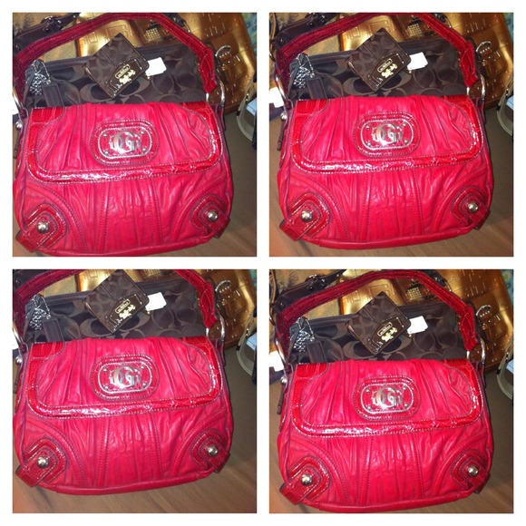 Authentic Guess red snake skin handbag