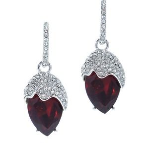 Crystal Floral Drop Earrings (assorted colors)