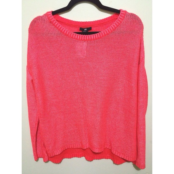 ✅SOLD✅ High Low Metallic Coral Sweater