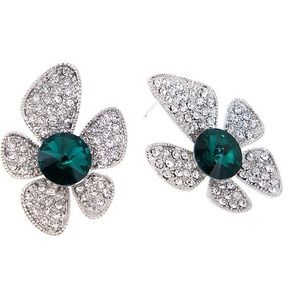 Crystal Pave Flower Earrings
