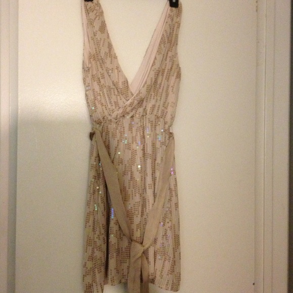 (Reduced)New Gold and beige cocktail dress.