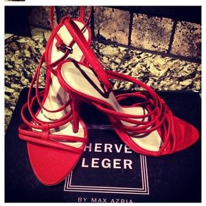 Herve Leger strappy heel