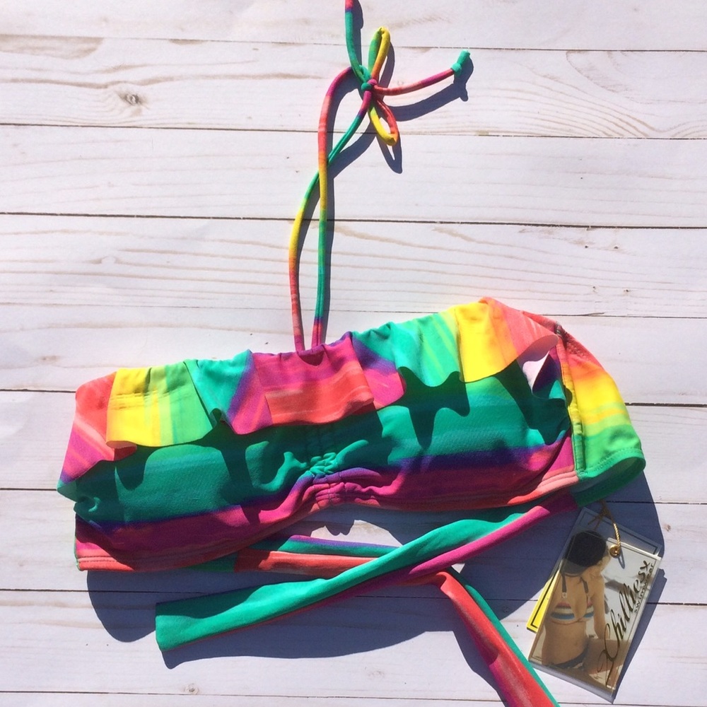 2CHILLIES Rainbow Bandeau Bikini Top - Picture 3 of 9