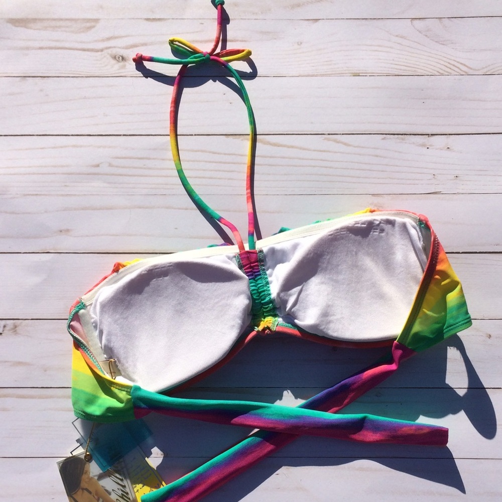 2CHILLIES Rainbow Bandeau Bikini Top - Picture 8 of 9