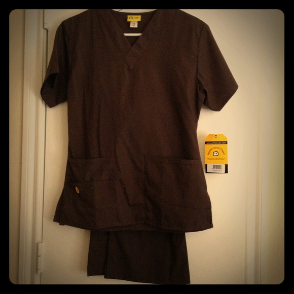 Brown Scrub Set. Pants and Top.