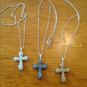 Cross crystal necklace