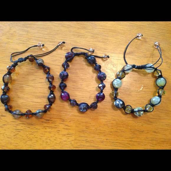 Crystal and agate stone shamballa bracelet
