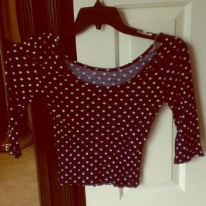 🚫SOLD🚫*******Navyblue polkadots crop top