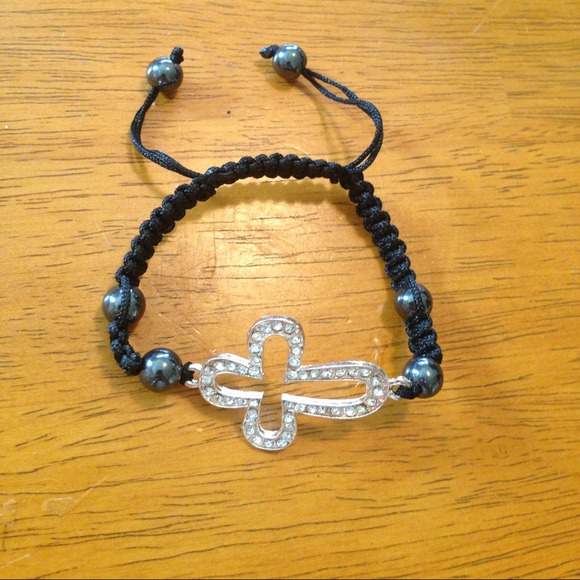 Cross crystal shamballa bracelet