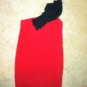 Gameday 1 Shoulder red & black dress.
