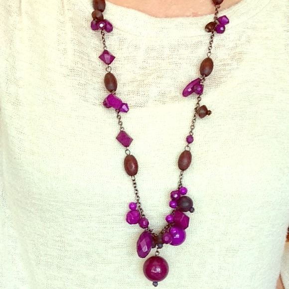 Premier Long Purple Beaded Necklace