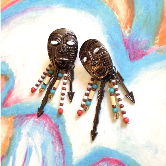 Native Mask earrings - Picture 4 of 4