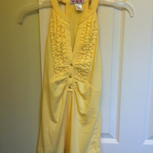 Yellow ruffle top