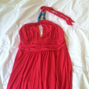 Red halter top