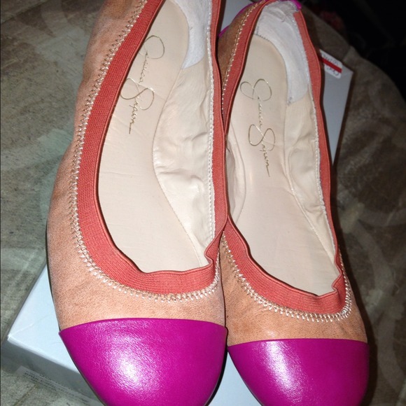 SOLD!!!Jessica Simpson  Flats Pink/Orange 7.5 - Picture 2 of 4