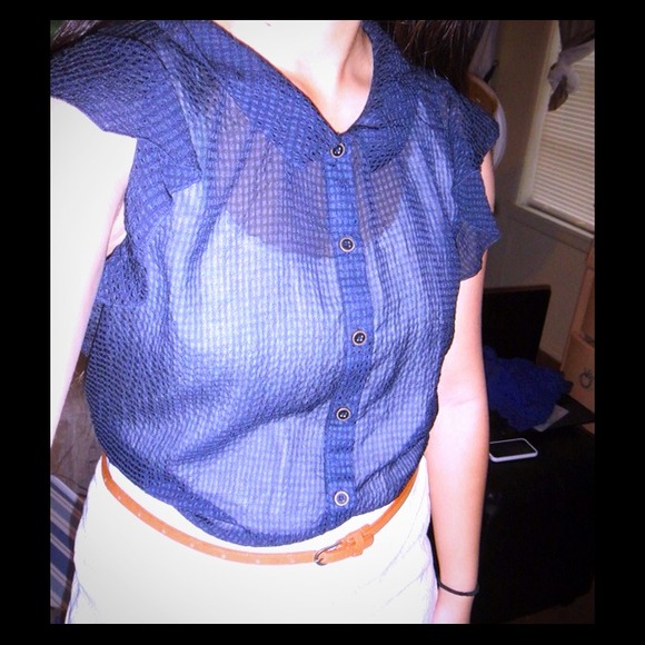 Navy F21 blouse