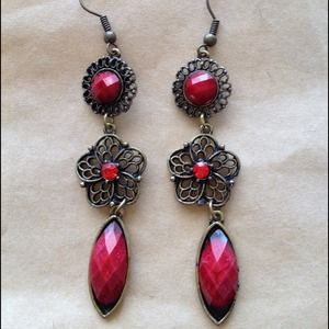 Red long earring