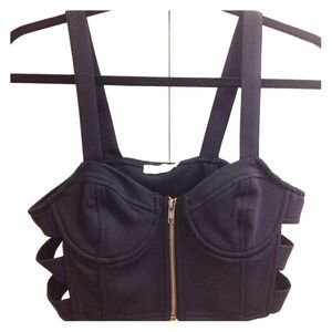 LUSH cut out side zip front bustier