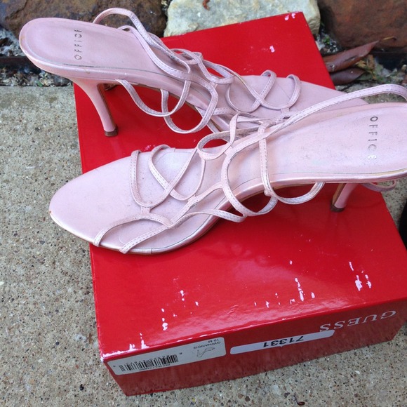 REDUCED Pink leather strappy heels - Picture 4 of 4