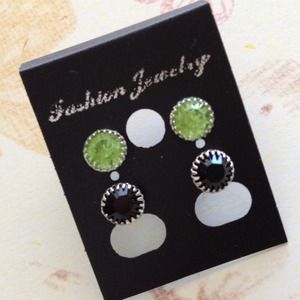 Green and black earring(2set)