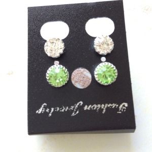 White and green earring(2set)