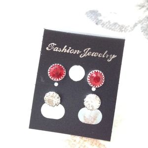 Red and white earring(2set)