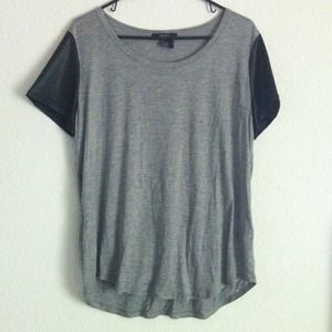 Forever21 top w/ leather sleeves