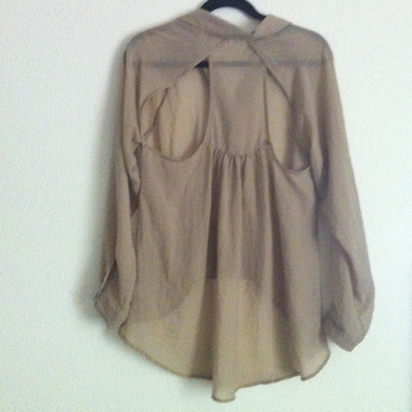 Taupe button down - Picture 2 of 2