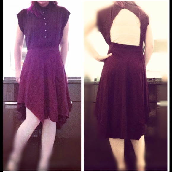 Vintage oxblood upcycled  high low dress. - Picture 3 of 4