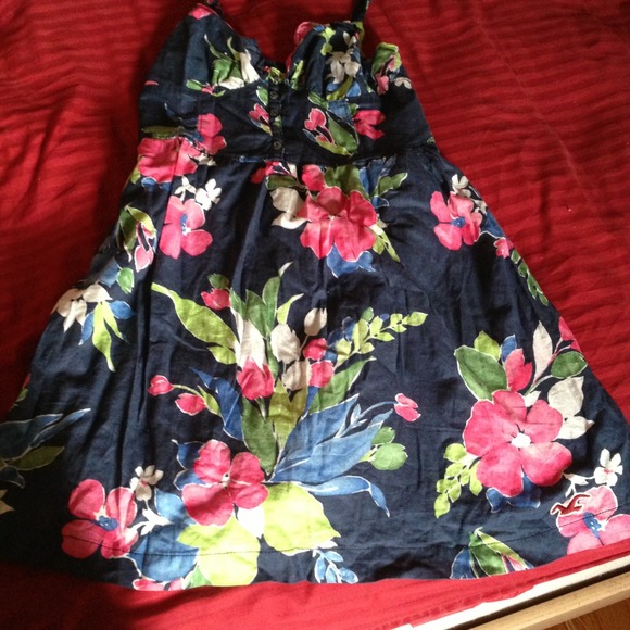 Floral navy blue dress